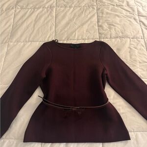 Zara Deep Burgundy Knit Top